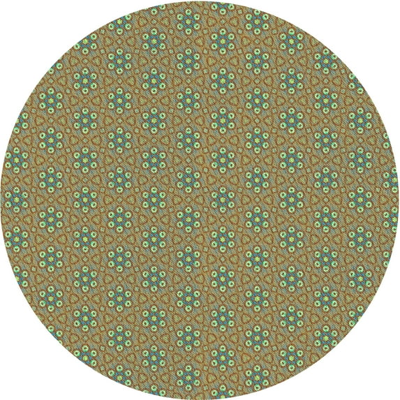 Ahgly Company Machine Washable Indoor Square Transitional Light Brown Area Rugs, 3' Square