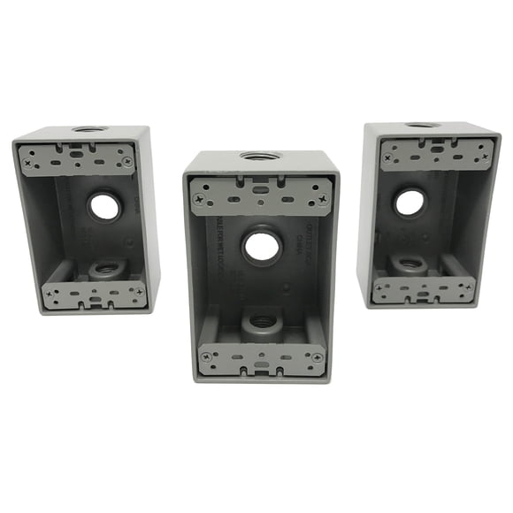 Caja eléctrica resistente a la intemperie Sealproof de 1 módulo con 3 orificios
