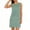 Green, variant on Womens Sun Dresses Striped Split Side Crew Neck Sleeveless Mini Sundress Loose Summer Business Casual Dress Wine L
