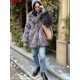 thumbnail image 4 of Abrigo gris grueso con solapa grande para mujer, abrigo holgado de manga larga de piel sintética, ropa de calle cálida, novedad de otoño e invierno, 2024, 4 of 5