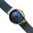 thumbnail image 3 of Bering Women's 10126-367 Watch Slim IP Rose Gold Case Blue Mother of Pearl Dial Blue Mesh Band, 3 of 5