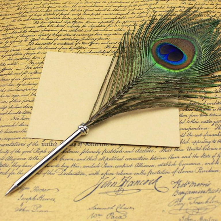 Quill Pen Peacock Feather Pen And Ink Set With 10 Vietnam