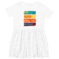 thumbnail image 3 of Inktastic Eat Sleep Muay Thai Repeat Girls Toddler Dress, 3 of 5