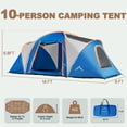 thumbnail image 2 of Tiendas de campaña para acampar, tienda familiar impermeable para 10 personas con doble capa y 4 ventanas de malla grandes, resistente a la intemperie, fácil instalación, tienda grande de 2 habitacion, 2 of 5