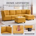 thumbnail image 4 of SOULART 113.39" Cloud Couch, Yellow Sectional Sofa, Modular 6-Seat Convertible Sectional with Chaise and Storage Ottoman for Home Apartment Office, 4 of 12