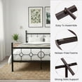 thumbnail image 5 of Metal Bed Frame with Vintage Circular Headboard and Footboard, Heavy-Duty Iron Platform Bed, No Box Spring Needed, Noise-Free Design, Easy Assembly, 5 of 7
