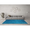 thumbnail image 3 of Ahgly Company Machine Washable Indoor Rectangle Oriental Turquoise Blue Industrial Area Rugs, 3' x 5', 3 of 4