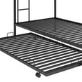 thumbnail image 6 of Euroco Metal Twin over Twin Bunk Bed with Twin Size Trundle Bed for Kids Room, 3 Twin Size Beds for Kids and Teens, Solid Ladder and Safety Guardrails, Black, 6 of 14