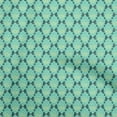 thumbnail image 1 of oneOone Velvet Aqua Blue Fabric Kalamkari Fabric For Sewing Printed Craft Fabric By The Yard 58 Inch Wide, 1 of 5