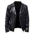 thumbnail image 3 of Otoño e Invierno nueva chaqueta de cuero para hombres moda hermosa solapa motocicleta chaqueta de cuero Rock Punk Tops, 3 of 4