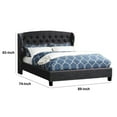 thumbnail image 5 of Benjara Jimi California King Bed, Button Tufted Charcoal Gray Polyester Upholstery, 5 of 9