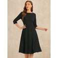 thumbnail image 4 of DARING DIVA Elegant Boat Neck Wear to Work Dress XL Black, 4 of 6