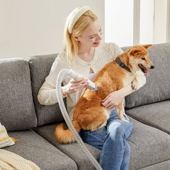 MCQ 5 in 1 Dog Grooming Vacuum Kit: Electric Pet Trimmer Clipper with 2.5L Dust Box, Ultra-Quiet Operation