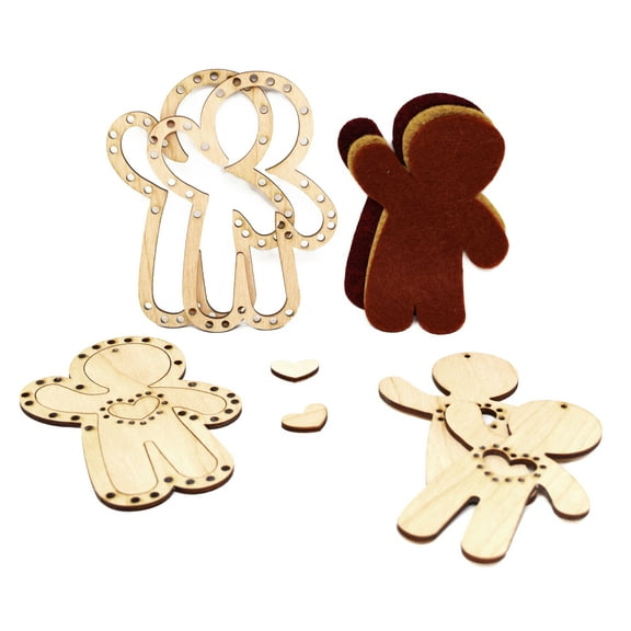 Gingerbread Man - DIY Weaving loom Set - 3.25 x 4.5 inch Christmas ornament mini loom Weaving Craft kit for kids and adults - Made in USA