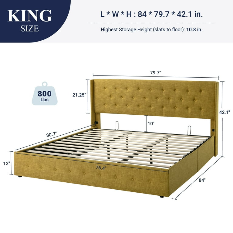 Free Shipping! Allewie Upholstered King Size Storage Bed