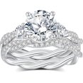 thumbnail image 2 of Wedding Ring Sets D Color VVS1 Moissanite Sets,2.8CTTW Round Cut Moissanite Engagement Ring, 2 of 3