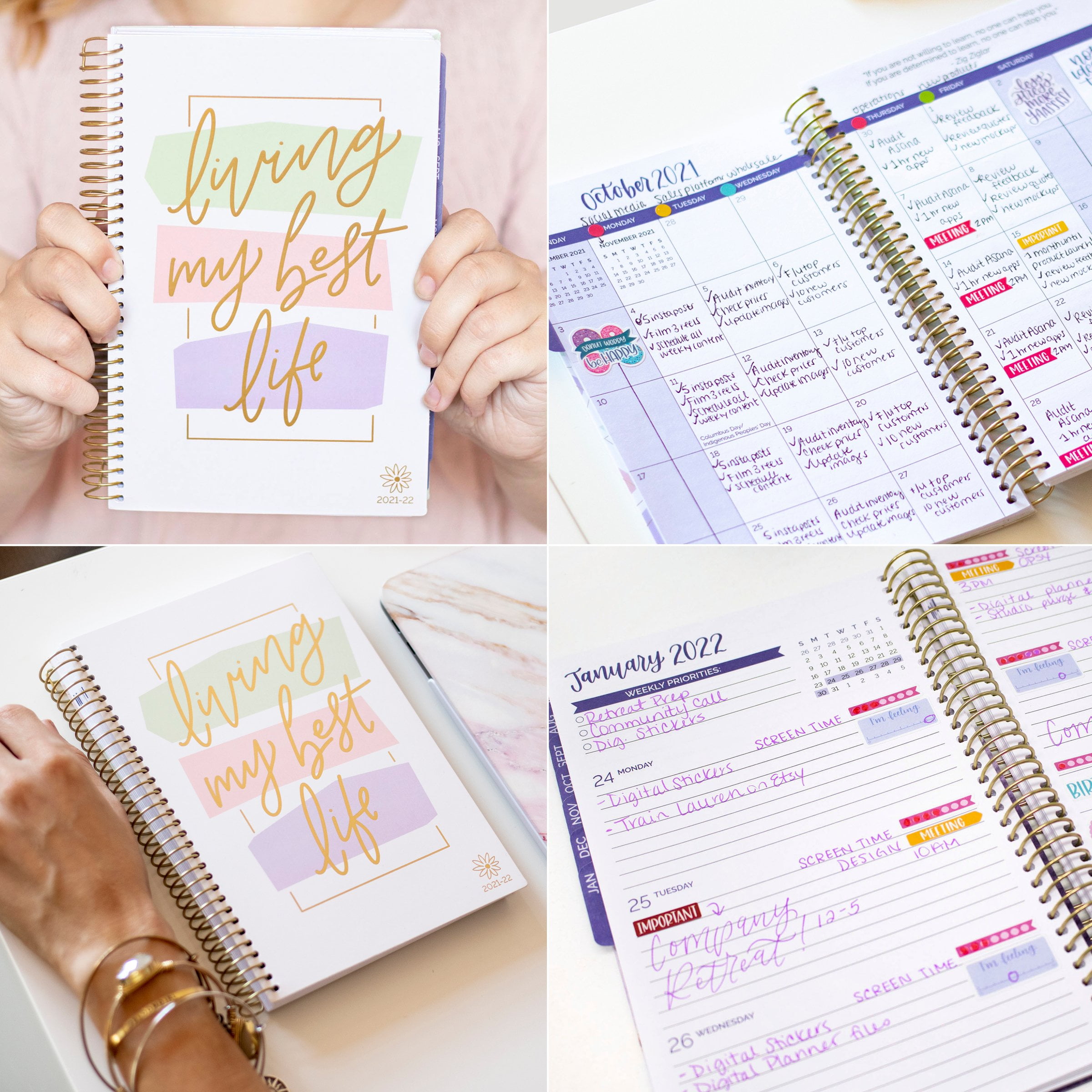 Bloom Daily Planners 2021 22 Soft Cover Planner Living My Best Life Walmart Com Walmart Com