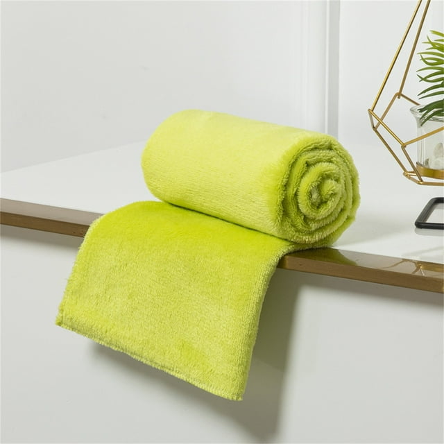 Couverture Jetée, Couverture Jetée en Molleton de Flanelle Douce et Chaude, Couverture Réversible en Microfibre Duveteuse 70x100cm pour Canapé Lit Sofa Camping Voyage Lavable à la Machine, Vert