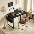 thumbnail image 5 of edx 40" Home Office Desk for Small Spaces, Computer Desk with Storage Bag & Hook, Modern Simple Style Study Writing Table for Bedroom, Black, 5 of 8