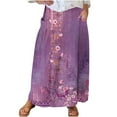 thumbnail image 2 of Wancir Women's Casual Cotton Skirt Elastic Waist Scrub Peasant A-Line Midi Skirts with Pockets, 2 of 5