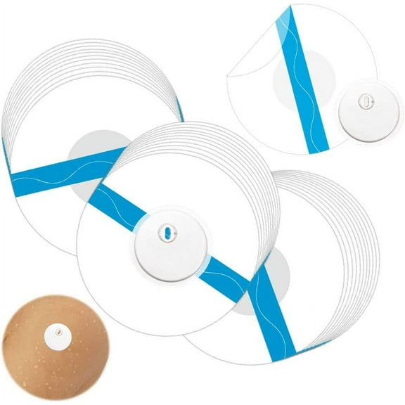LiangMai 55 Pack Freestyle Libre 3 Sensor Covers,Pre-Cut Adhesive Tape with No Glue on The Center,Waterproof and Strong Stick That Protects Your Sensor continuously for 14 Days (Blue)