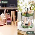 thumbnail image 2 of Tutuviw 360° Rotating Makeup Organize Rotating Makeup Holderfor Vanity 2 Tier High-Capacity Bathroom Rotating Perfume Organizer for Lipsticks, Rotating Bathroom Organizer Shelf Holder, 2 of 8