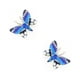 thumbnail image 3 of Juego de aretes y cadena con dije con forma de Mariposa, plata mexicana ley .925, Azul marino, 3 of 5
