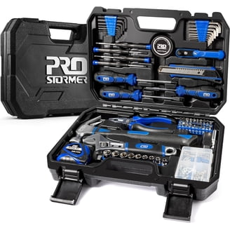 Edward Tools Harden 18 Piece Heavy Duty Tool General Household Tool Kit Hammer Pliers Screwdrivers Wrench Knife Measuring Tape Heavy Duty Storage Box