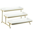 thumbnail image 1 of YHOSSEUN Large Tiered Serving Stand with Platters 3 Tier Serving Stand Serving Tray for Dessert Server Display Collapsible Sturdier Metal Rack, 1 of 4