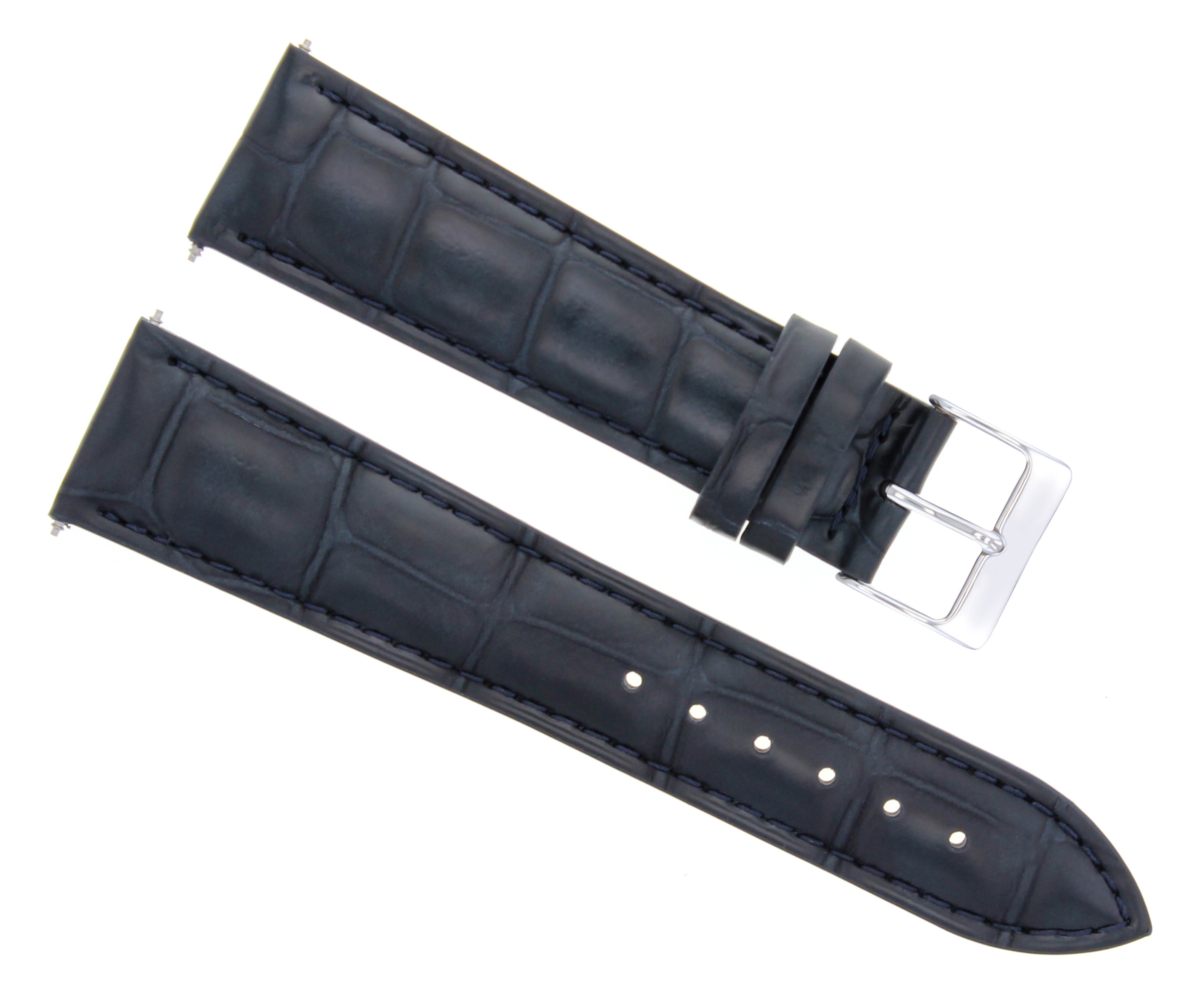 Ewatchparts 19MM NEW LEATHER WATCH STRAP BAND FOR MONTBLANC NAVY