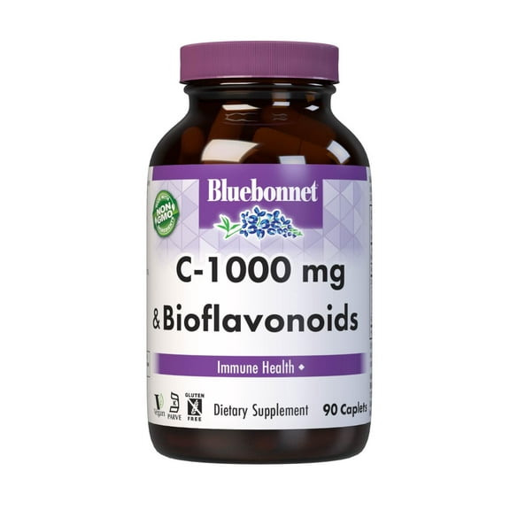 Bluebonnet Nutrition Vitamin C 1000mg Plus Bioflavonoids Caplets, 90 Count