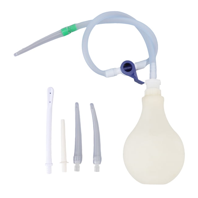Ducha vaginal de silicona con cabezal curvo suave de gran capacidad de 320 ml para limpieza anal en casa.
