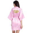 thumbnail image 2 of LYMAYTER Women's Fashion Bathrobe‌ Short Satin Kimono Gold Glitter Birthday Wedding Party Robe, 2 of 8
