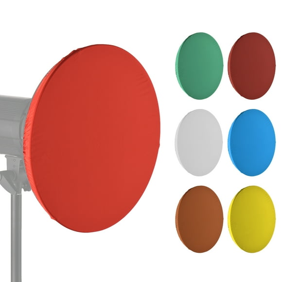 7pcs 55cm Photography Light Shade Cloth Soft Diffuser Cover Blue/Red/Green/White/Yellow/Brown/Purple Compatible for Studio Strobe Bowen Mount Standard Reflector