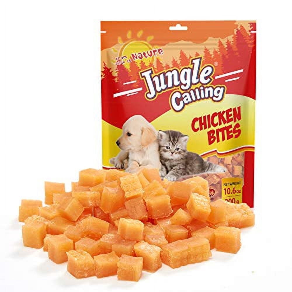 (5 pack) Jungle Calling Dogs Training Treats, Grain Free Soft Chewy Chicken Treats for Training Rewards,11 Ounce