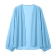 thumbnail image 5 of Karymi Summer Tops for Women 2026 Sheer Chiffon Cardigan, Oversized Lantern Long Sleeve Lightweight Beach Bikini Cover Up Open Front Top Going Out Tops for Women, 5 of 6