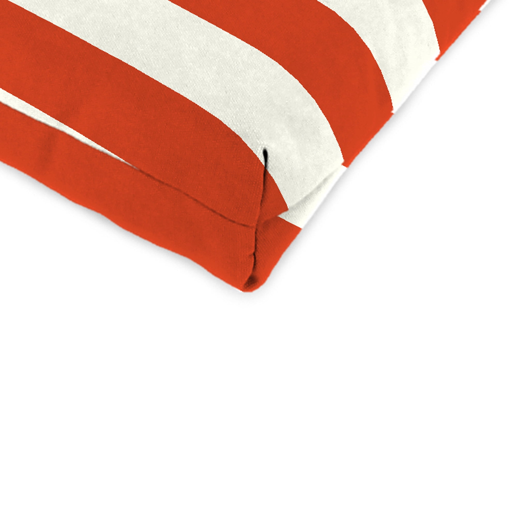 Jordan Manufacturing 42" x 20" Congo Gourd Orange and White Stripe Rectangular Outdoor Chair Cushion with Ties and Hanger Loop