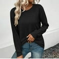 thumbnail image 2 of BLVB Women's Fall Sweaters Casual Crewneck Long Sleeve Knitted Sweater Casual Solid Pullover Jumpers Tops, 2 of 8