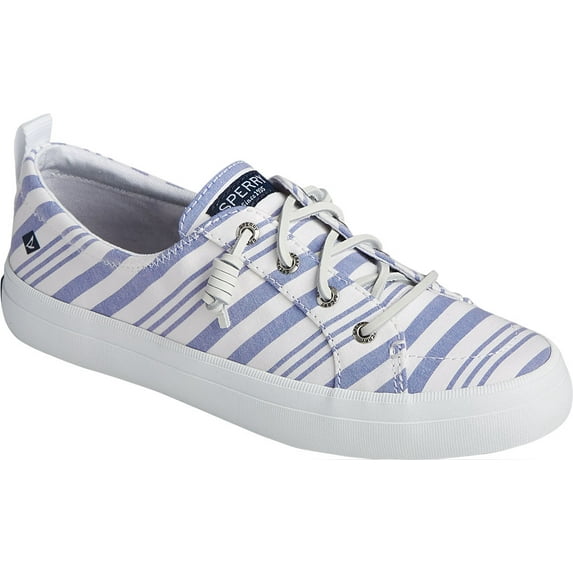 Women's Sperry Top-Sider Crest Vibe Beach Stripe Sneaker Blue/White Canvas 5 M