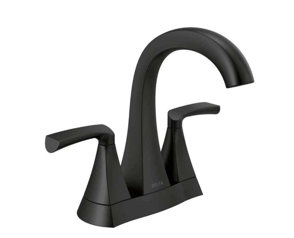 Delta Pierce 4 in. Centerset 2Handle Bathroom Faucet in Matte Black