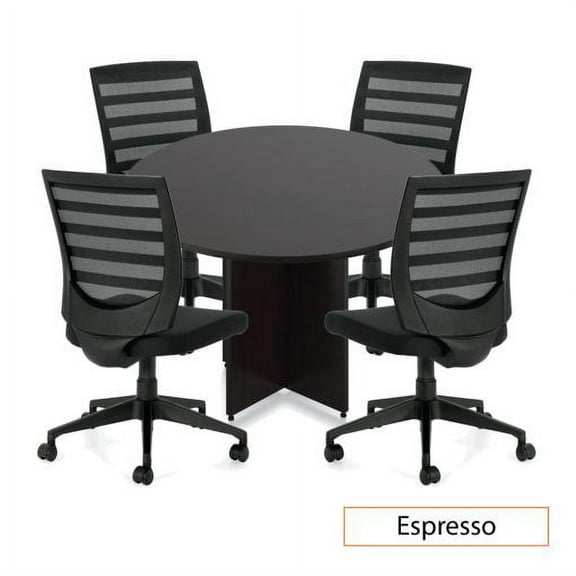 Round Table 48" with 4 Chairs (G11922B) - Espresso