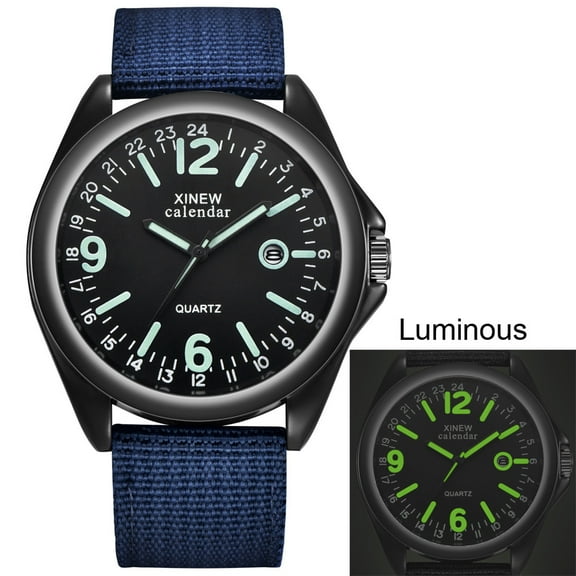 Guodhu Men's Wrist Watches - Unisex Army Sport Luminous Wristwatch Nylon Strap Waterproof Date Watch Ideal Fathers Day Gifts or Memorable Birthday Present
