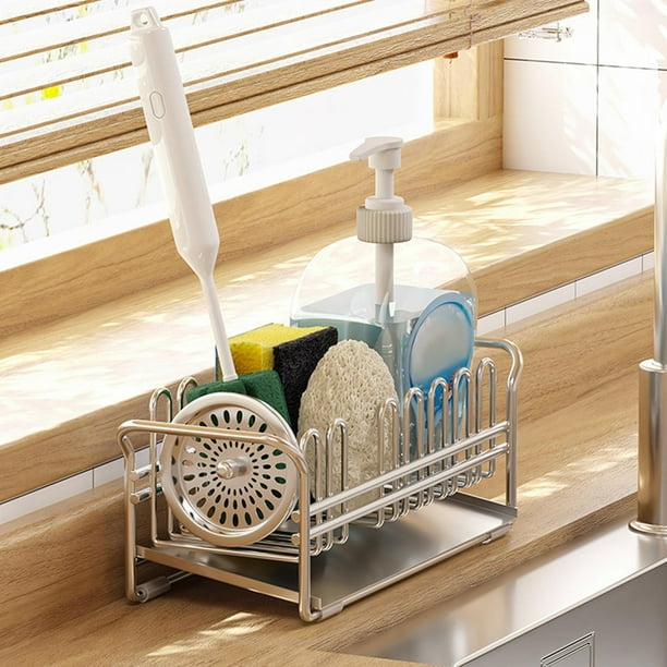 Sink Drain Holder Dish Drying Rack Rustproof for Kitchen Sinks and