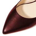 thumbnail image 4 of YDN Women Casual Pointed Toe Mules Low Heels Flats Slip on Slipper Sandals with Gold Chain Summer Shoes Size 7 Red, 4 of 4