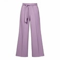 thumbnail image 5 of Qingpeng Womens Plus Size Wide Leg Pants High Waisted Elastic Palazzo Casual Pants Beach Trousers with Pockets, 5 of 7