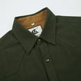 thumbnail image 4 of COEVALS CLUB Men's Flannel Western Pearl Snap Corduroy Lined Plaid Work Long Sleeve Shirts 18 Army 3X-Large, 4 of 7