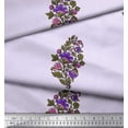 thumbnail image 2 of Soimoi Velvet Fabric Leaves & Floral Block Printed Fabric 1 Yard 58 Inch Wide, 2 of 3