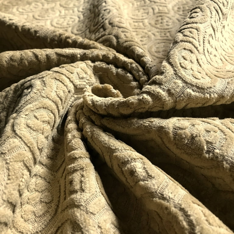 Camel Woven Geometric Chenille Upholstery Fabric 54 by the Yard 