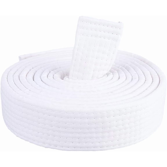 White Karate Belts Polyester Martial Arts Belt Judo Brazilian Jiu-Jitsu TKD Aikido Uniform Rank Belt Long Soft Universal Fit Adult Taekwondo Belts for Men Sports Training Equipment 9.84ft