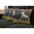 thumbnail image 2 of Ambesonne Animal Throw Pillow Cover 4 Pack, Andalusian Horse Dusk, 18", White Orange Green, 2 of 6